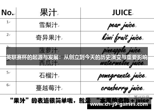 英联赛杯的起源与发展:从创立到今天的历史演变与重要影响 英联赛杯的起源与发展:从创立到今天的历史演变与重要影响
