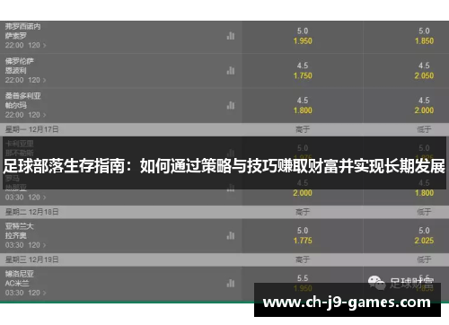 足球部落生存指南:如何通过策略与技巧赚取财富并实现长期发展 足球部落生存指南:如何通过策略与技巧赚取财富并实现长期发展